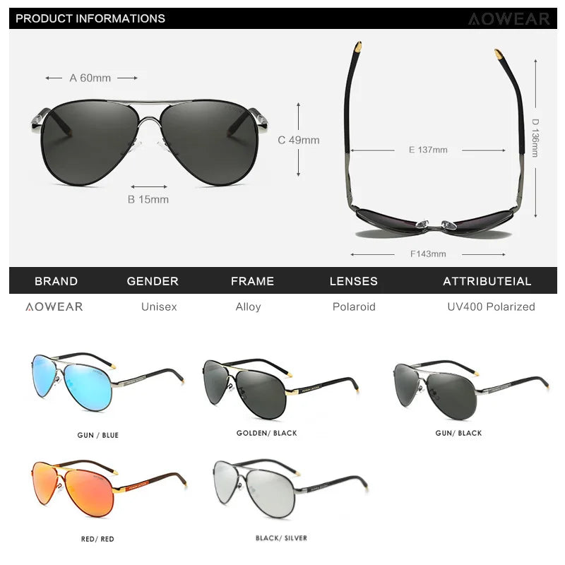 Lunettes Aviateur "Horizon Stealth" - Verres Polarisés HD